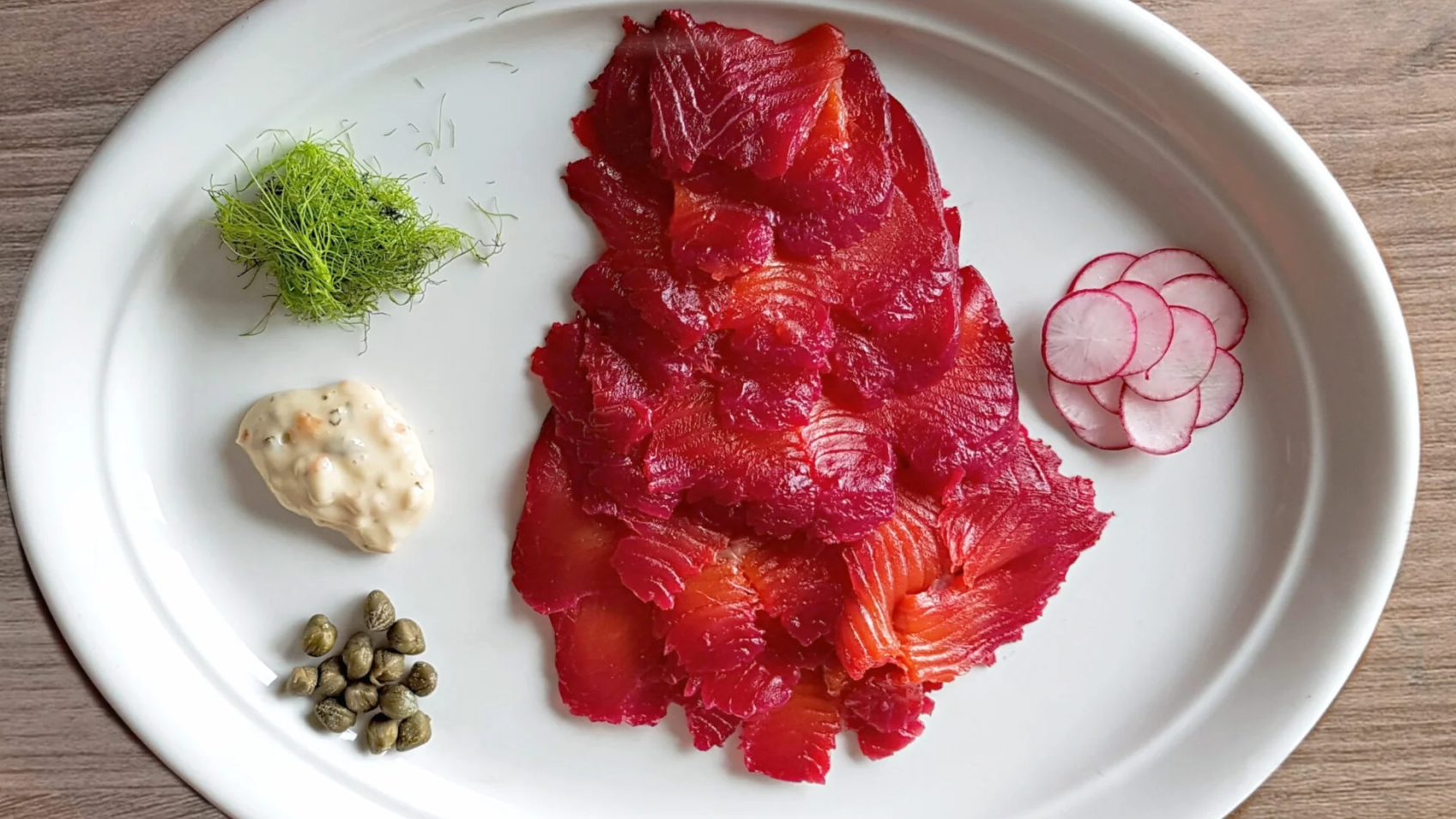 SEA SALT AND BEET CURED SALMON