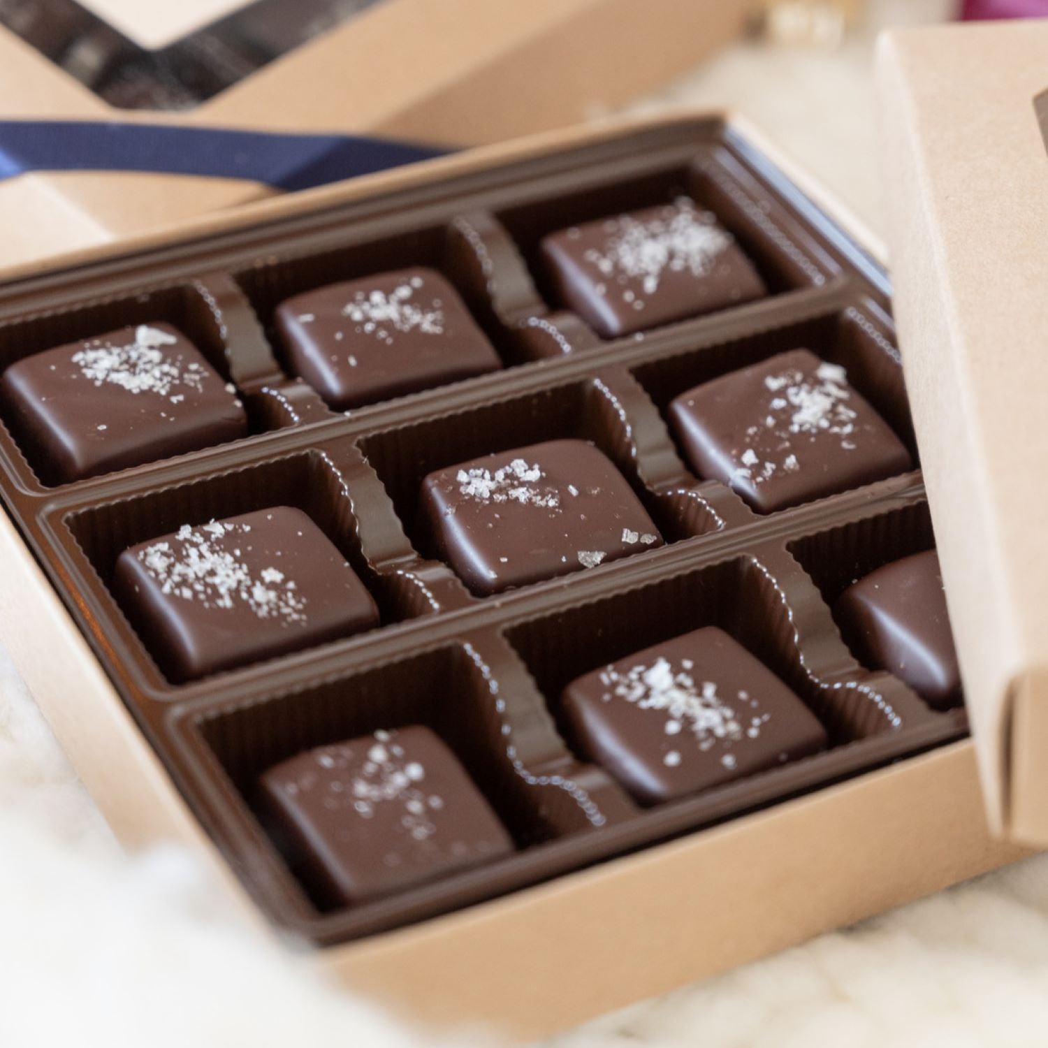 box of salted chocolate caramels