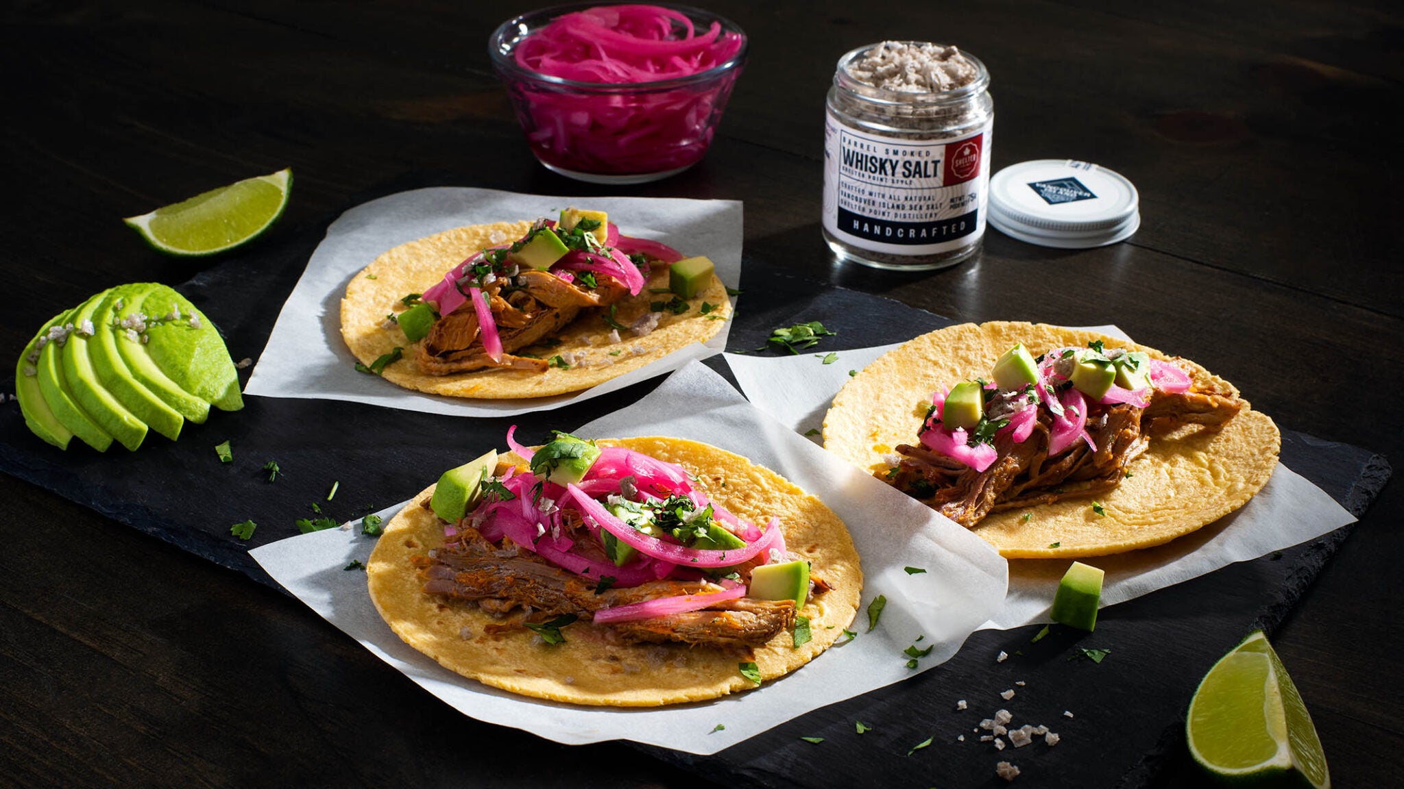 PULLED PORK CARNITAS WITH PICKLED ONIONS