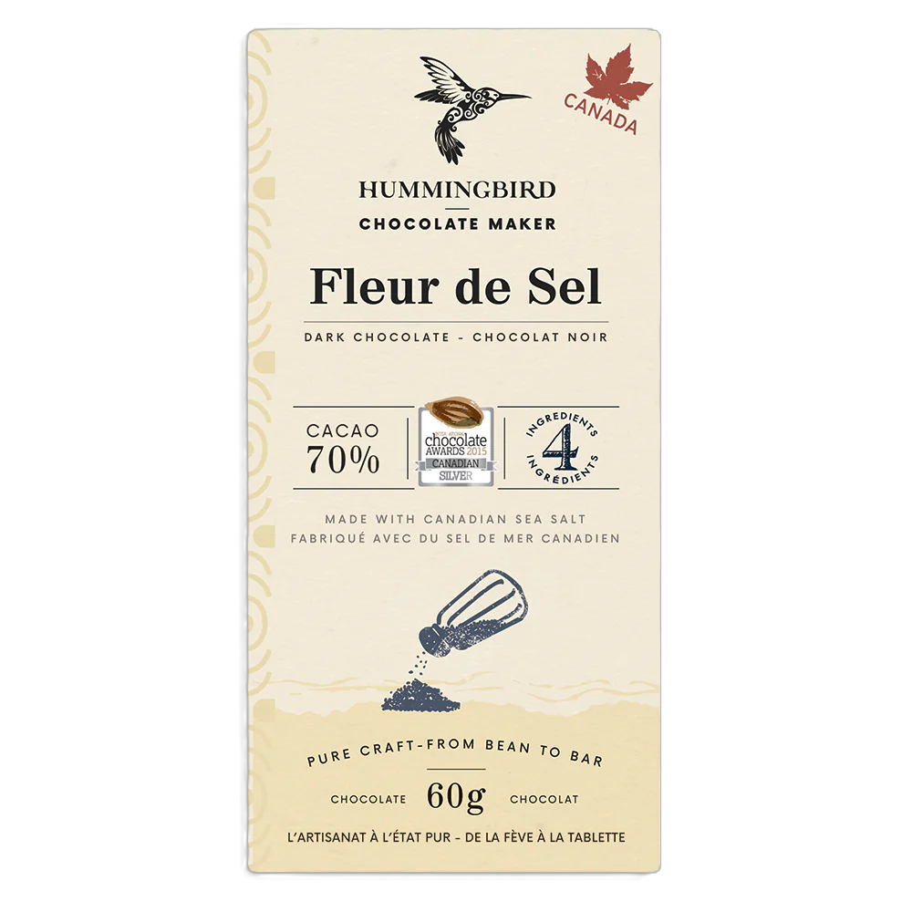 Hummingbird Chocolate Maker - Fleur de Sel Bar - 70% Dark Chocolate