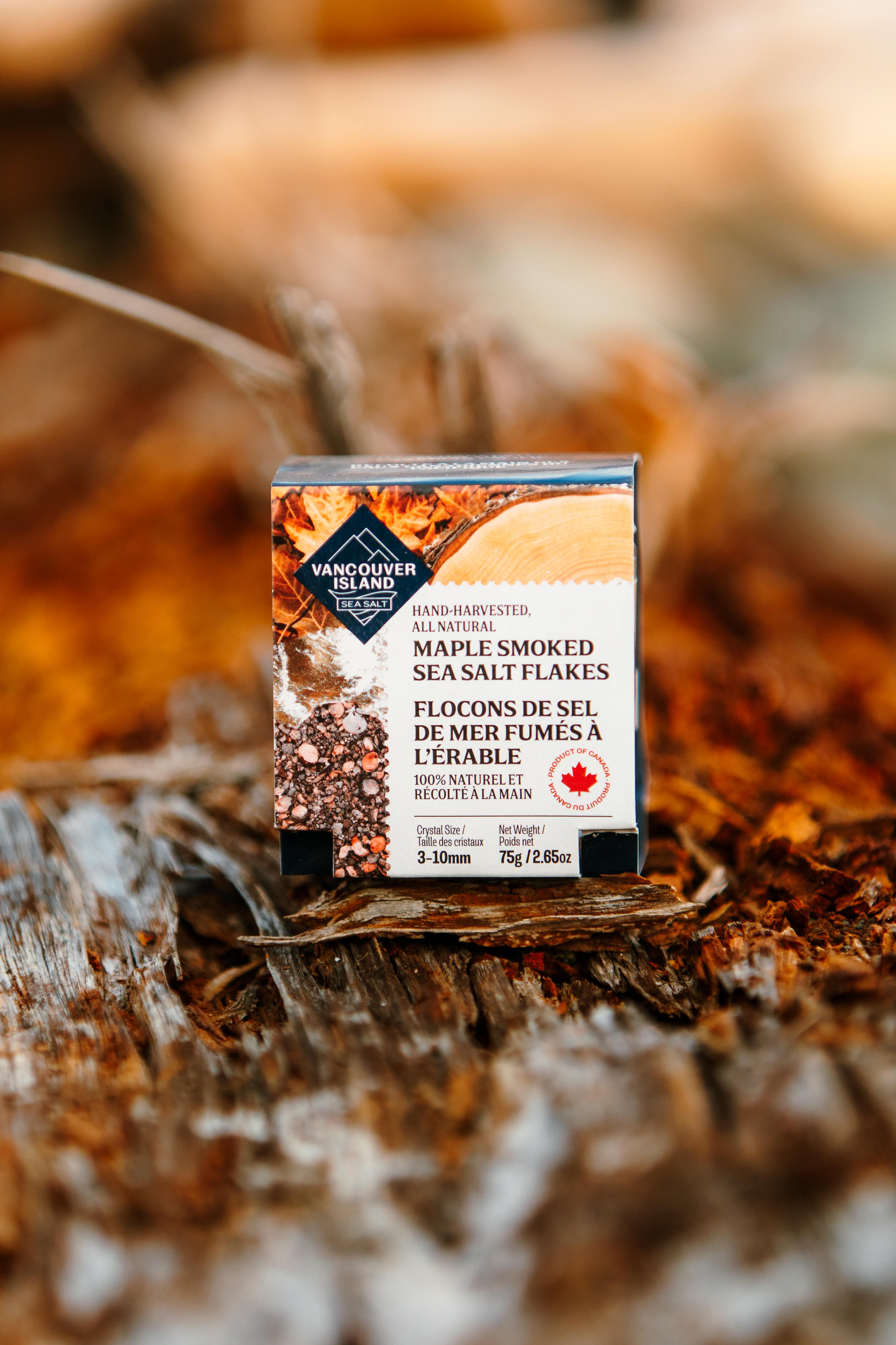 Flocons de sel de mer fumé à l'érable (pot de 75g)