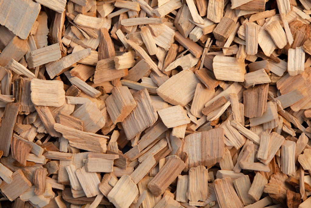 A photograph of wooden chips