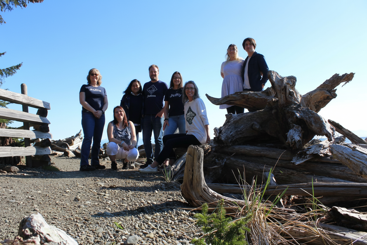 Enhanced team photo with improved lighting